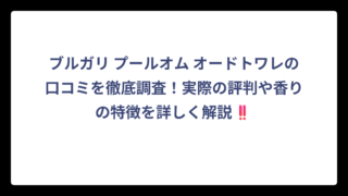 ブルガリ プールオム オードトワレの口コミを徹底調査！実際の評判や香りの特徴を詳しく解説‼️