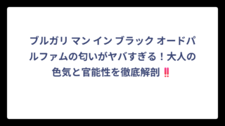 ブルガリ マン イン ブラック オードパルファムの匂いがヤバすぎる！大人の色気と官能性を徹底解剖‼️