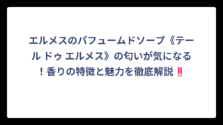 エルメスのパフュームドソープ《テール ドゥ エルメス》の匂いが気になる！香りの特徴と魅力を徹底解説‼️