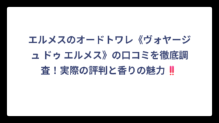 エルメスのオードトワレ《ヴォヤージュ ドゥ エルメス》の口コミを徹底調査！実際の評判と香りの魅力‼️