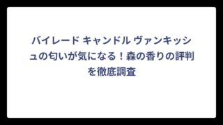 バイレード キャンドル ヴァンキッシュの匂いが気になる！森の香りの評判を徹底調査