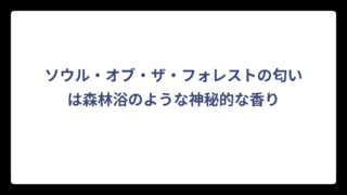 ソウル・オブ・ザ・フォレストの匂いは森林浴のような神秘的な香り
