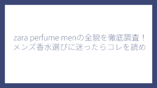 zara perfume menの全貌を徹底調査！メンズ香水選びに迷ったらコレを読め