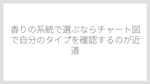 香りの系統で選ぶならチャート図で自分のタイプを確認するのが近道